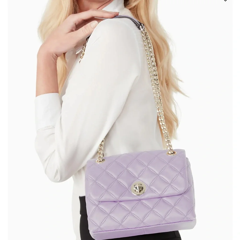Kate Spade Natalia Small Flap Chain Shoulder Bag Crossbody In Lilac Frost